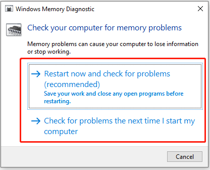 Check for memory problems