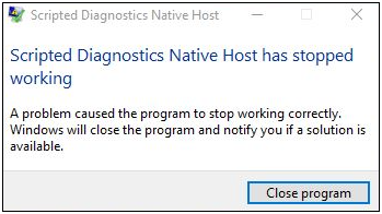 Scripted Diagnostics Native Host not working