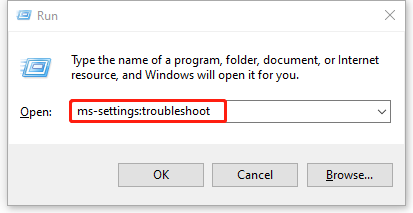 open the Troubleshoot settings