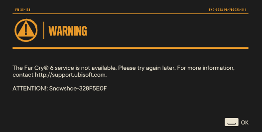 Far Cry 6 Snowshoe error