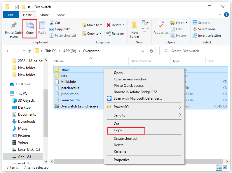 copy the game folder in File Explorer