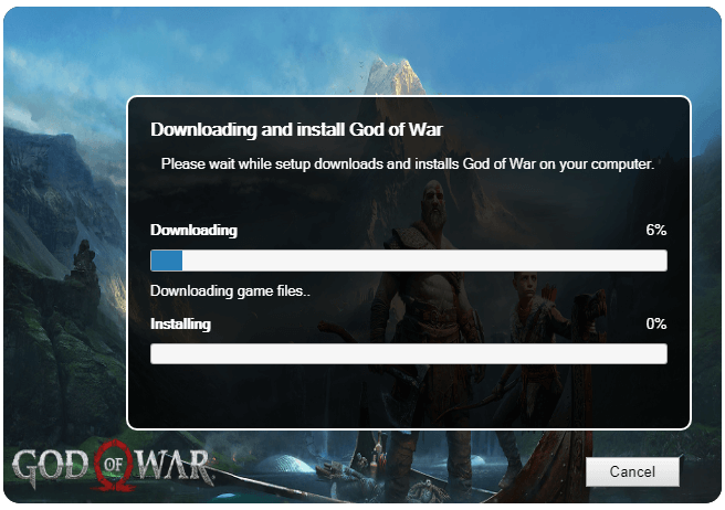 start downloading God of War