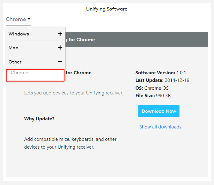 download Logitech Unifying Software for Chrome