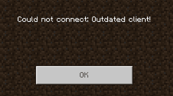 Minecraft could not connect outdated client
