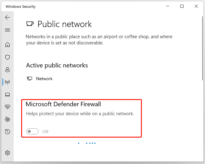 disable Microsoft Defender Firewall