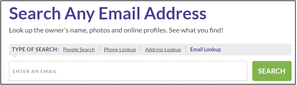 search any email address