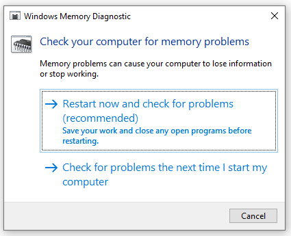 use Windows Memory Diagnostic to test RAM