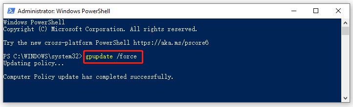 force update Group Policy using PowerShell