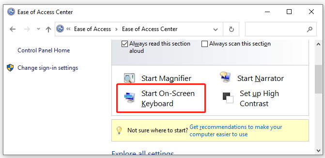 select On Screen Keyboard