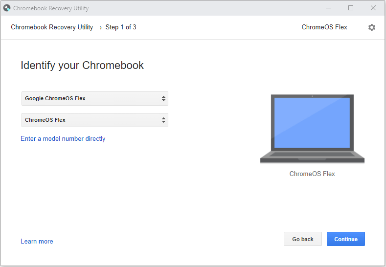select ChromeOS Flex manufacturer and product
