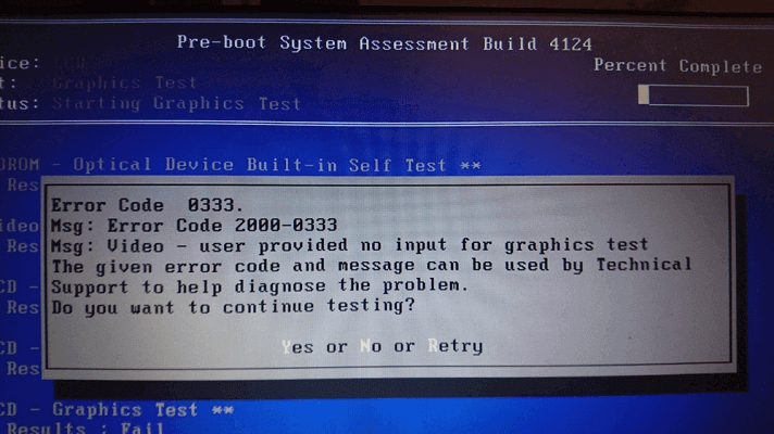 Dell error code 2000-0333 