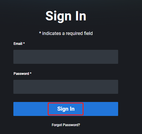 click Sign In after you enter the email address and password