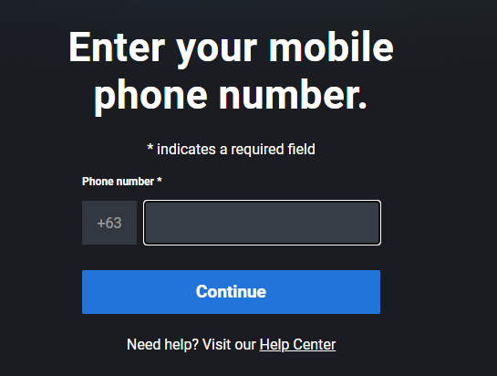 input the mobile phone number