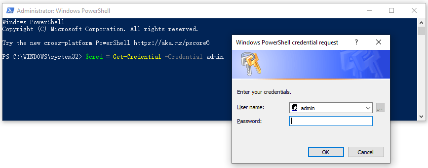PowerShell map network drive with credentials