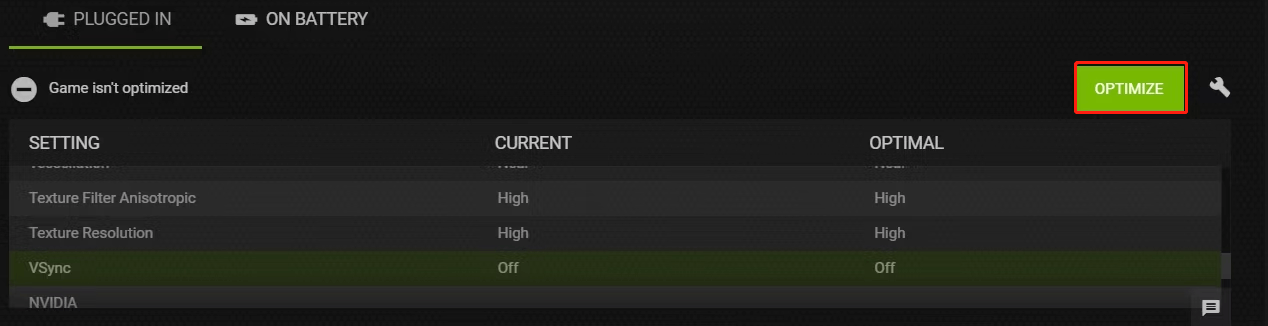 optimize graphics settings using GeForce Experience