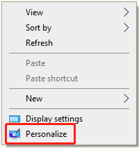 select Personalize