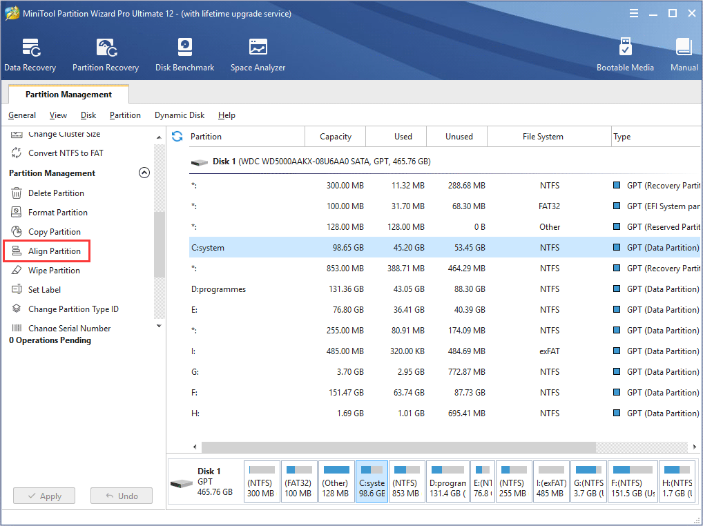 select Align Partition feature