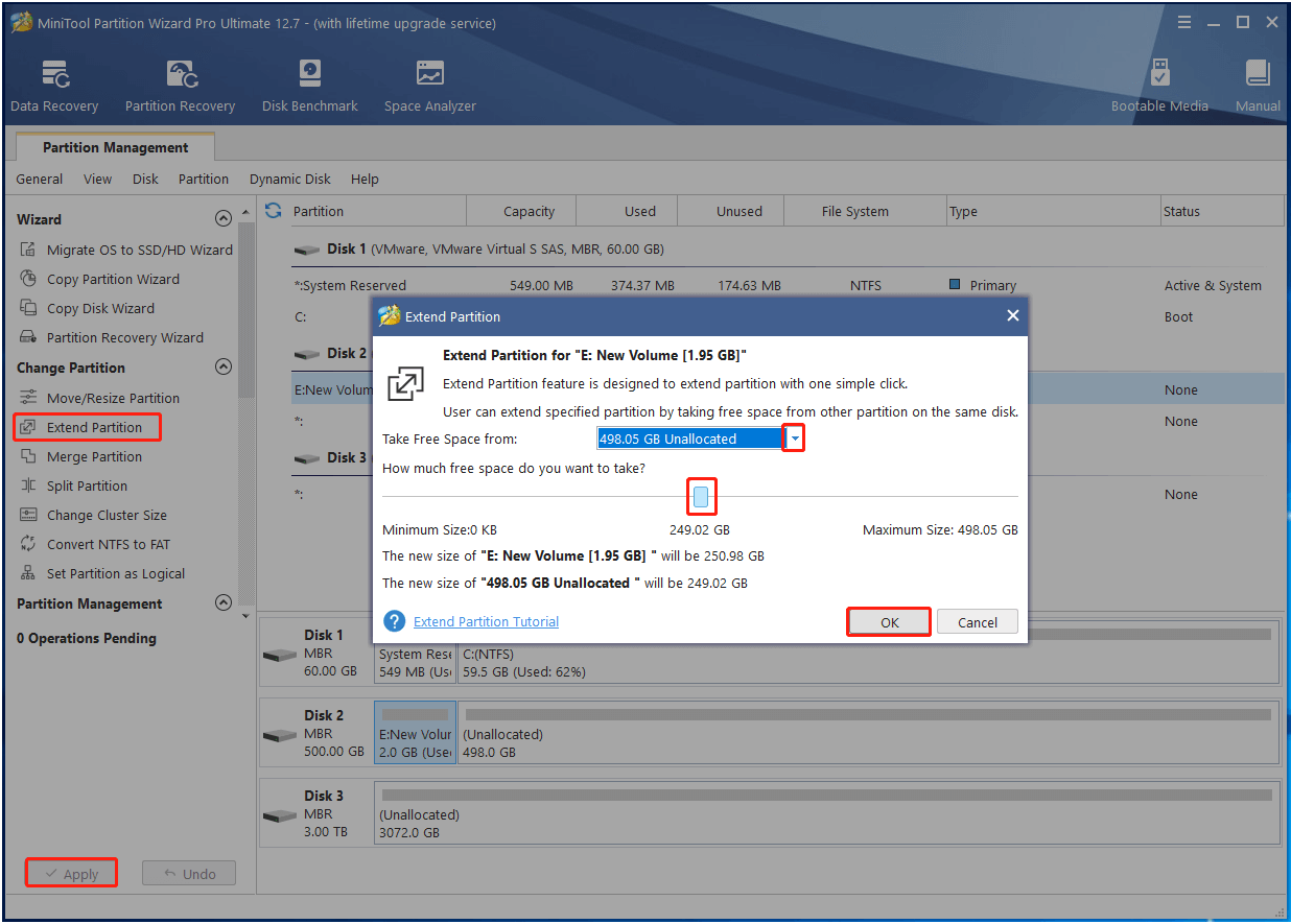extend the converted exFAT partition