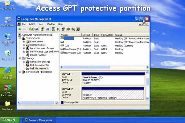 GPT保護パーティションにアクセスしてデータを取り出す