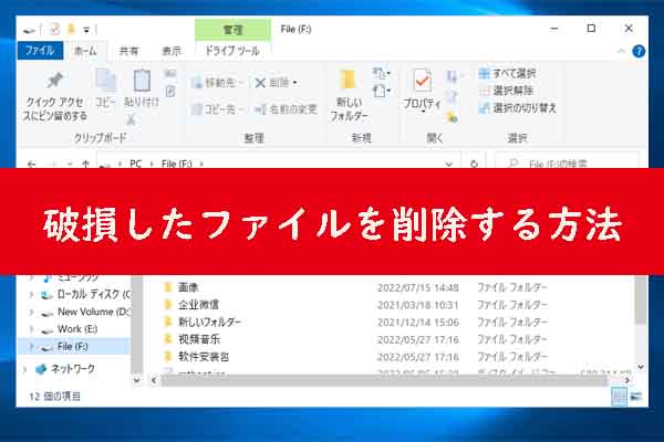 Windows 10/11で削除できない破損したファイルを強制的に削除する方法