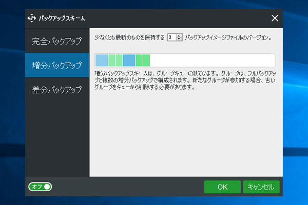 3 種類のバックアップ: 完全、増分、差分