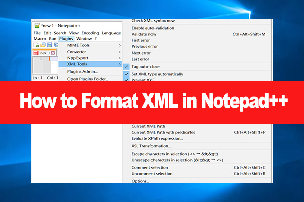 Notepad++でXMLをフォーマットする方法