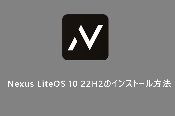 ISOファイルからNexus LiteOS 10 22H2をインストールする方法 [完全ガイド]