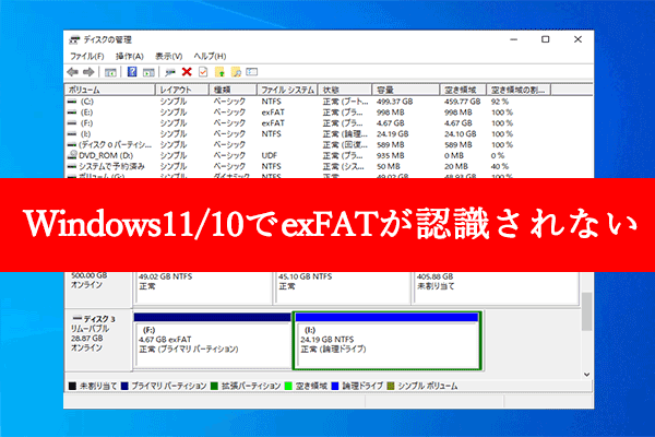 Windows11/10で exFATドライブが認識されない[解決法5つ]
