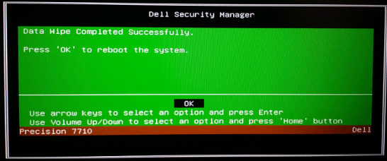 Dell Data Wipeでデータが成功に消去する