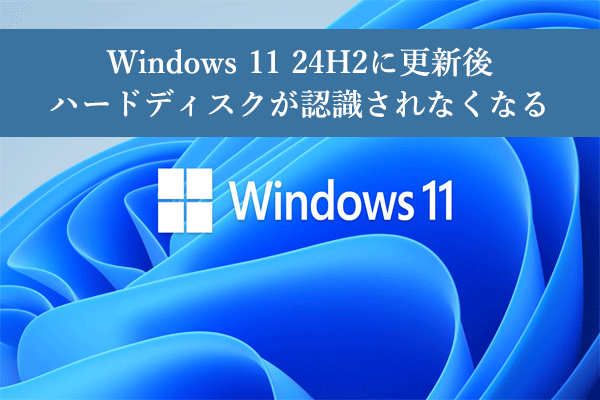Windows 11 24H2に更新した後ハードディスクが消えた問題を修正する