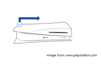 PS5のカバーを引く