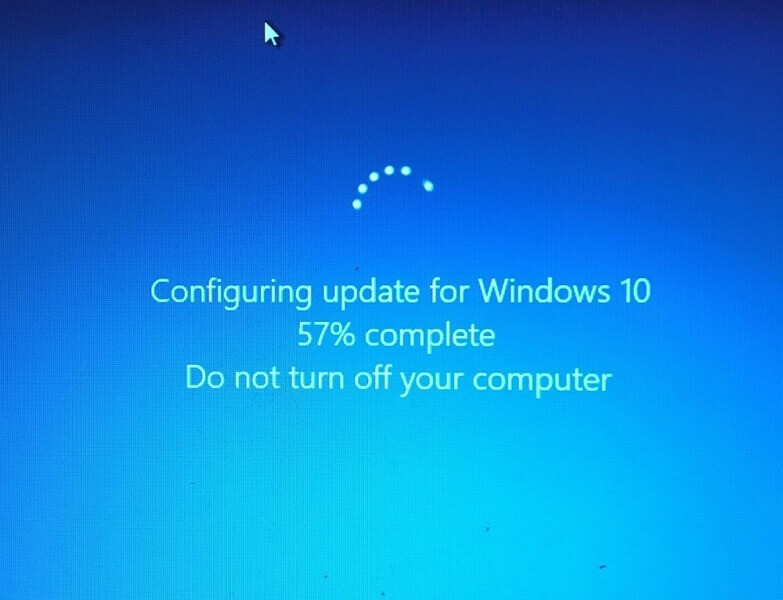 Windows 10の更新が57%で停止する