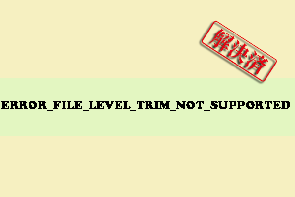 WindowsでERROR_FILE_LEVEL_TRIM_NOT_SUPPORTEDが表示される場合の対処法