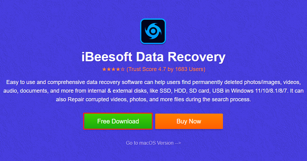 iBeesoft Data Recoveryをダウンロード