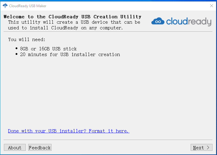 CloudReady USBインストーラー
