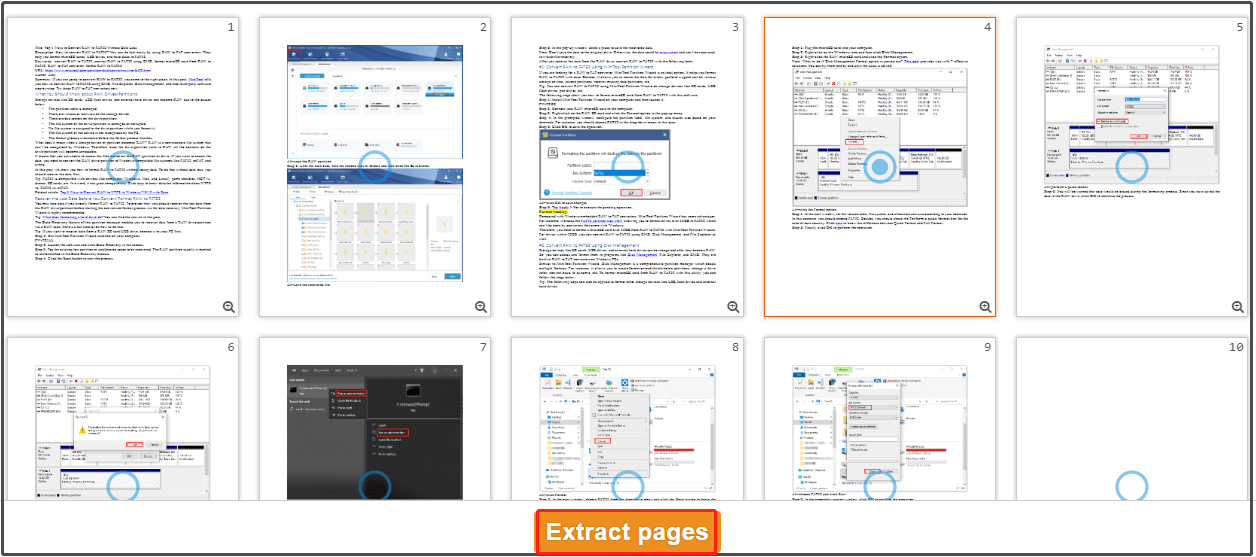 click Extract pages