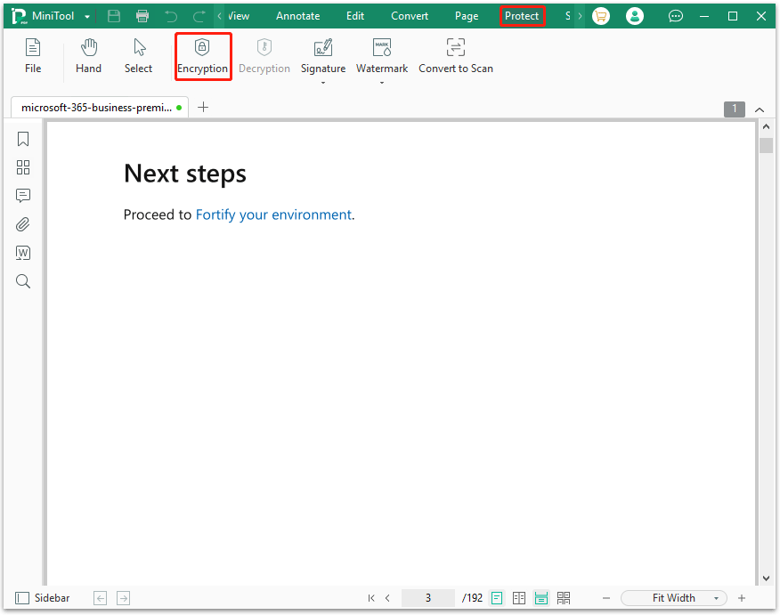 password protect a PDF with MiniTool PDF Editor