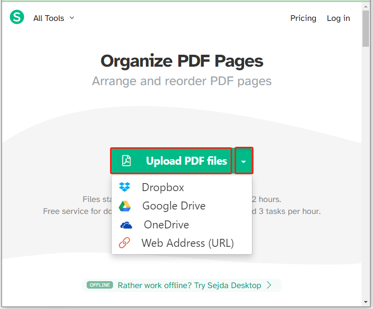 Upload the target PDF file