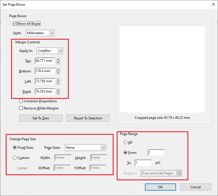 Resize PDF in Set Page Boxes