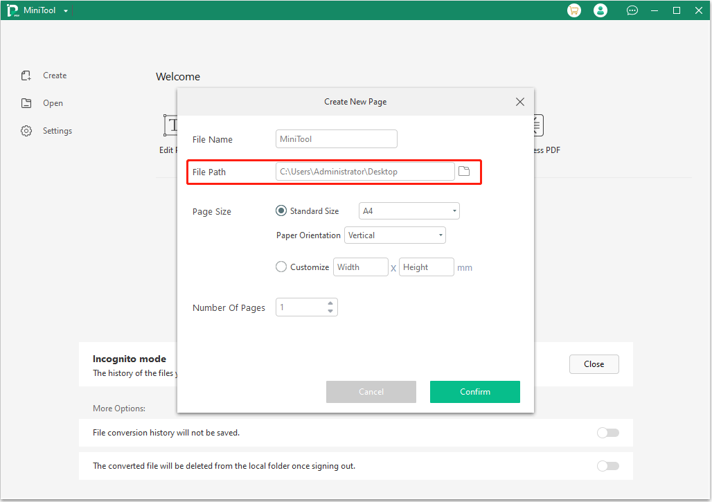 change new PDF file path