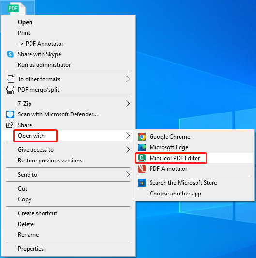 open PDFs with MiniTool PDF Editor