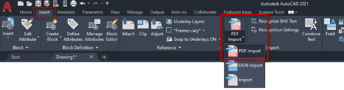 import PDF to AutoCAD