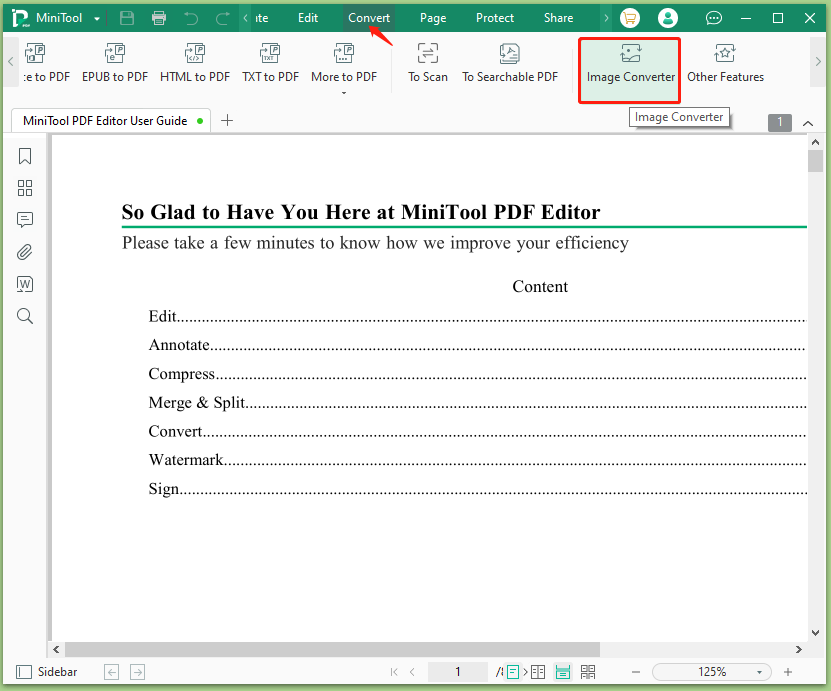 click Image Converter on MiniTool