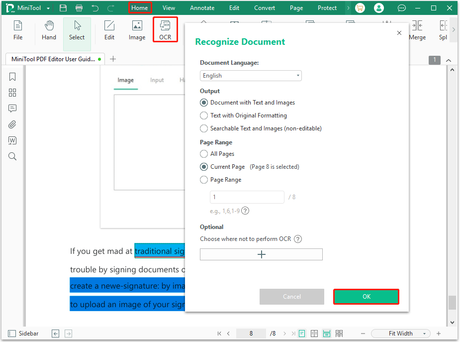 convert the scanned PDF to an editable PDF