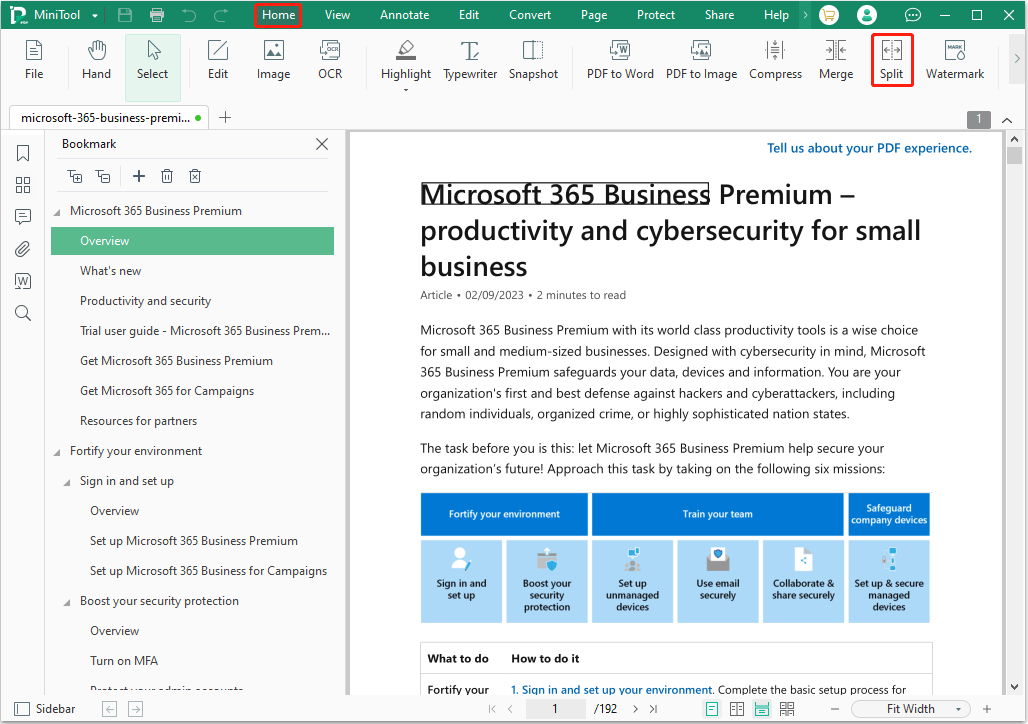 MiniTool PDF Editor Split