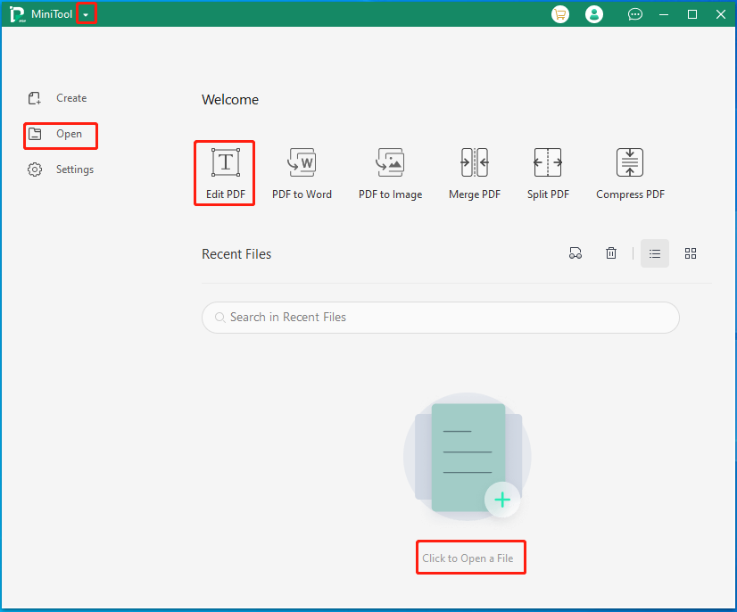 open the target PDF file with MiniTool PDF Editor