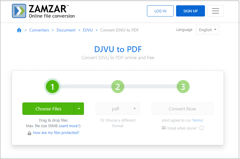 use ZAMZAR converter