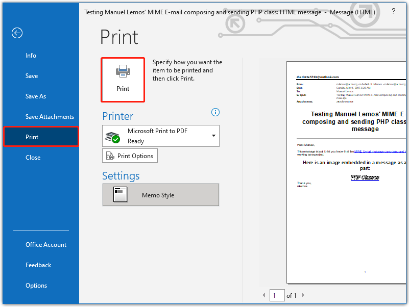 the steps to convert EML file to PDF file