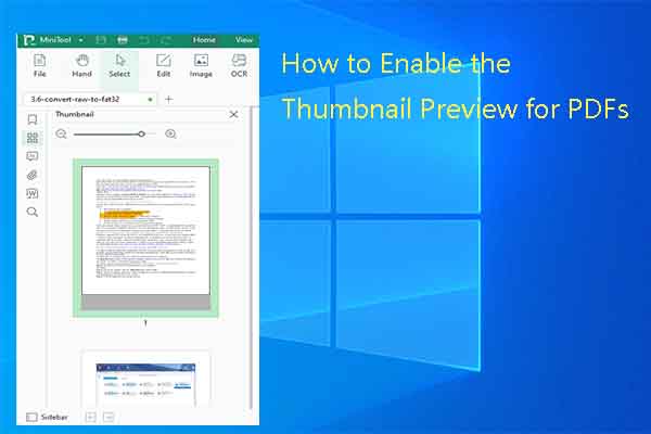 How to Enable the Thumbnail Preview for PDFs? Answered]