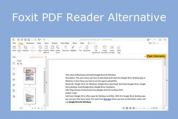 Want an Alternative to Foxit PDF Reader? 3 Options for You!